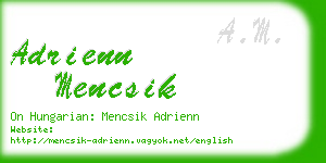 adrienn mencsik business card